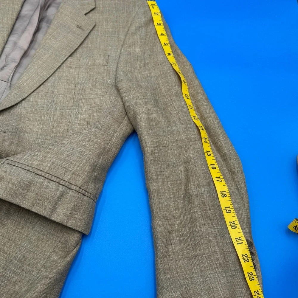 Lauren Ralph Lauren Mens Tan Plaid Wool‎ Blend Sport Coat Blazer Jacket